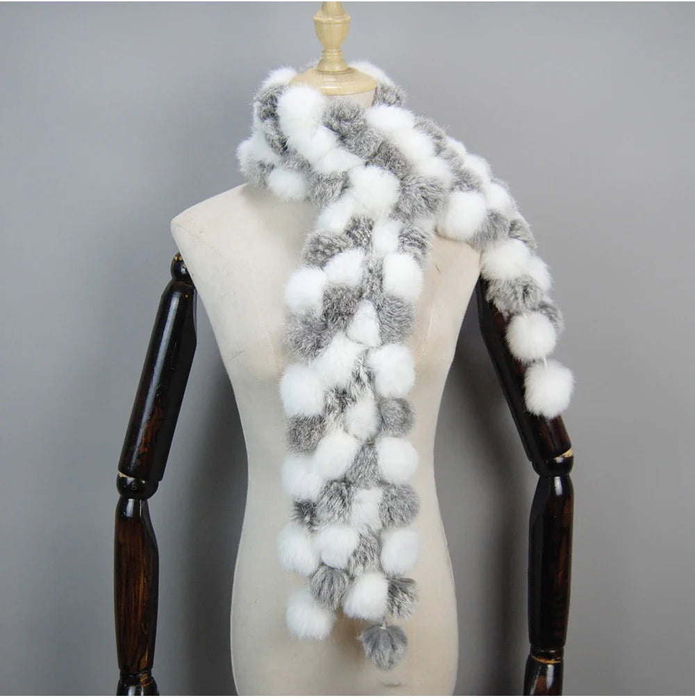 real rabbit fur scarf