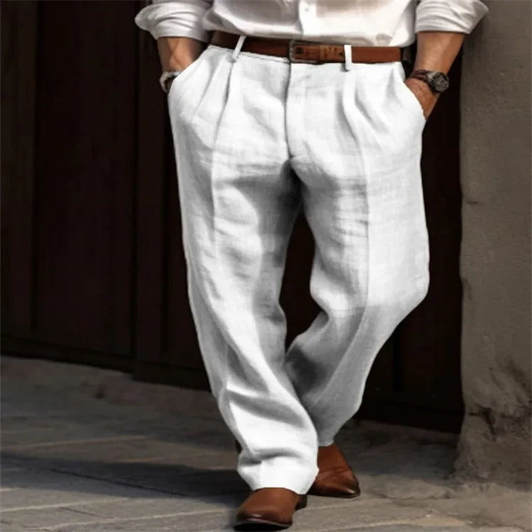 Men Linen Pants – Casual Straight-Leg Style, Lightweight & Breathable for Spring/Summer