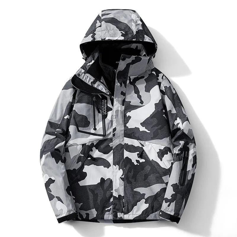 Winter Jacket for Men – 2-in-1 Fleece & Shell, Waterproof, Ideal for Hiking, Camping, Skiing