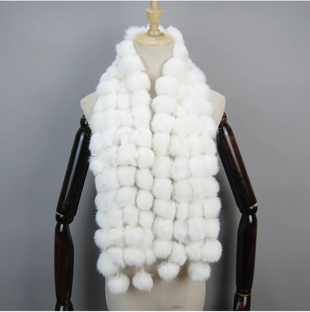 real rabbit fur scarf