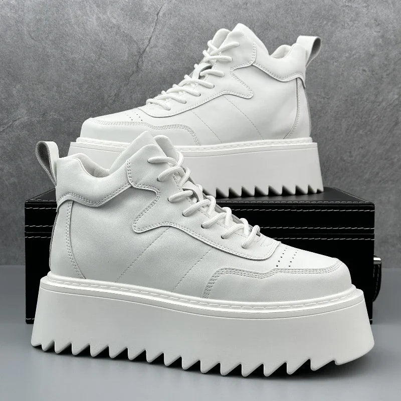High Top Sneakers – 2025 Men’s Leather Running Shoes, Comfortable & Breathable Design