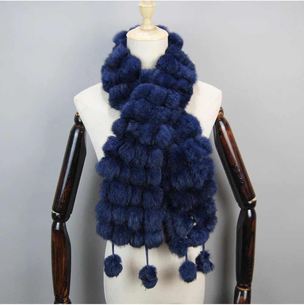 real rabbit fur scarf