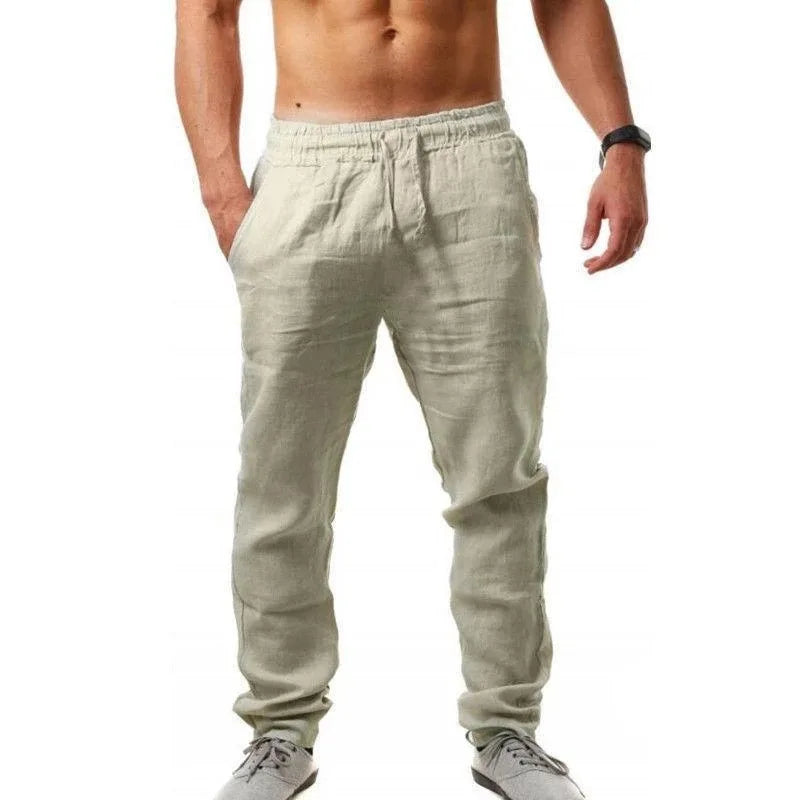 Men Trousers Cotton Linen