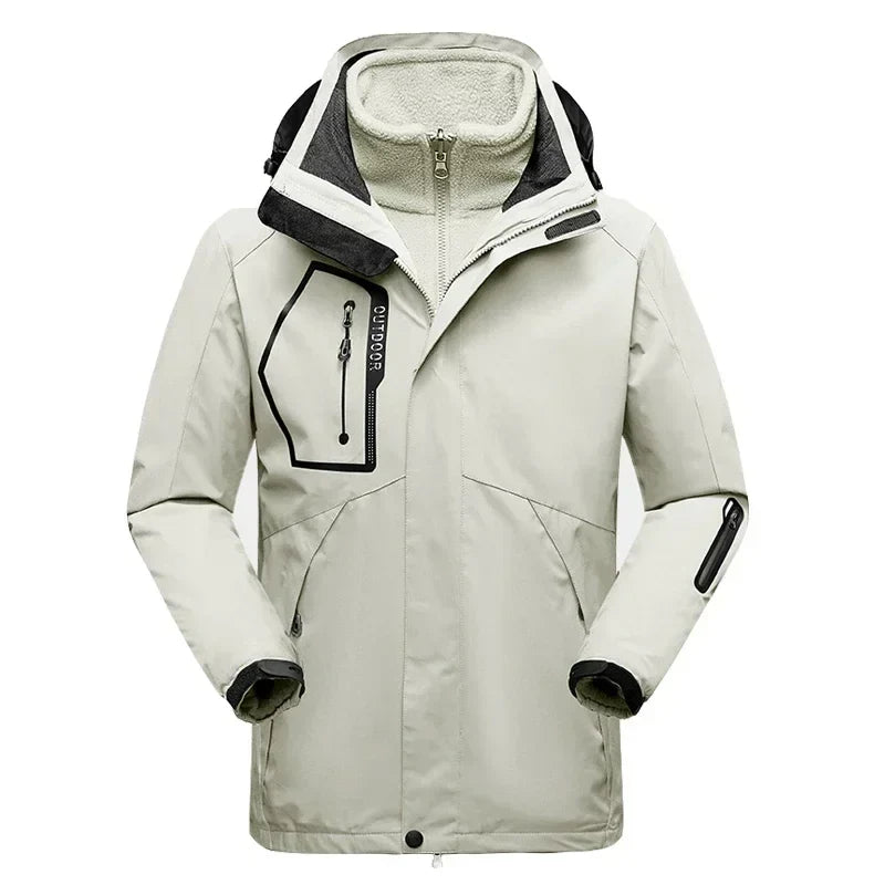 Winter Jacket for Men – 2-in-1 Fleece & Shell, Waterproof, Ideal for Hiking, Camping, Skiing