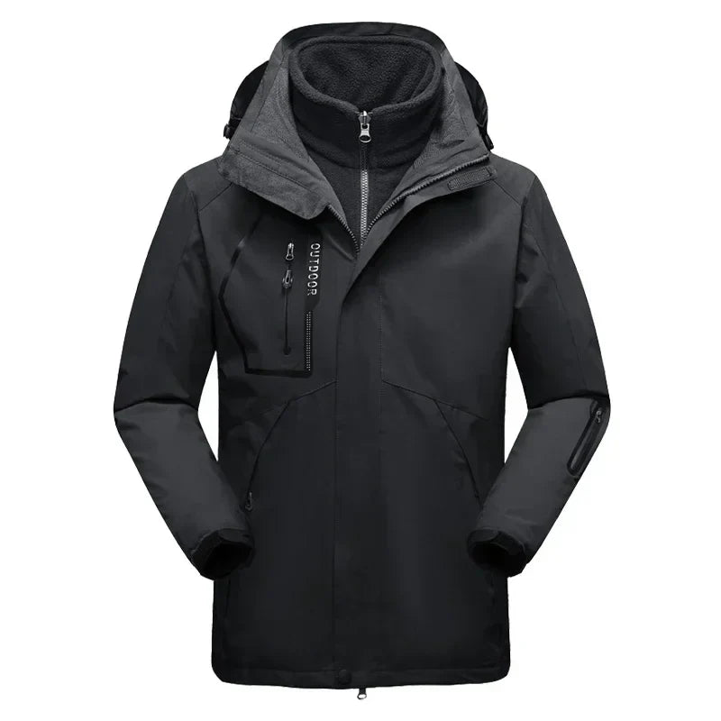 Winter Jacket for Men – 2-in-1 Fleece & Shell, Waterproof, Ideal for Hiking, Camping, Skiing