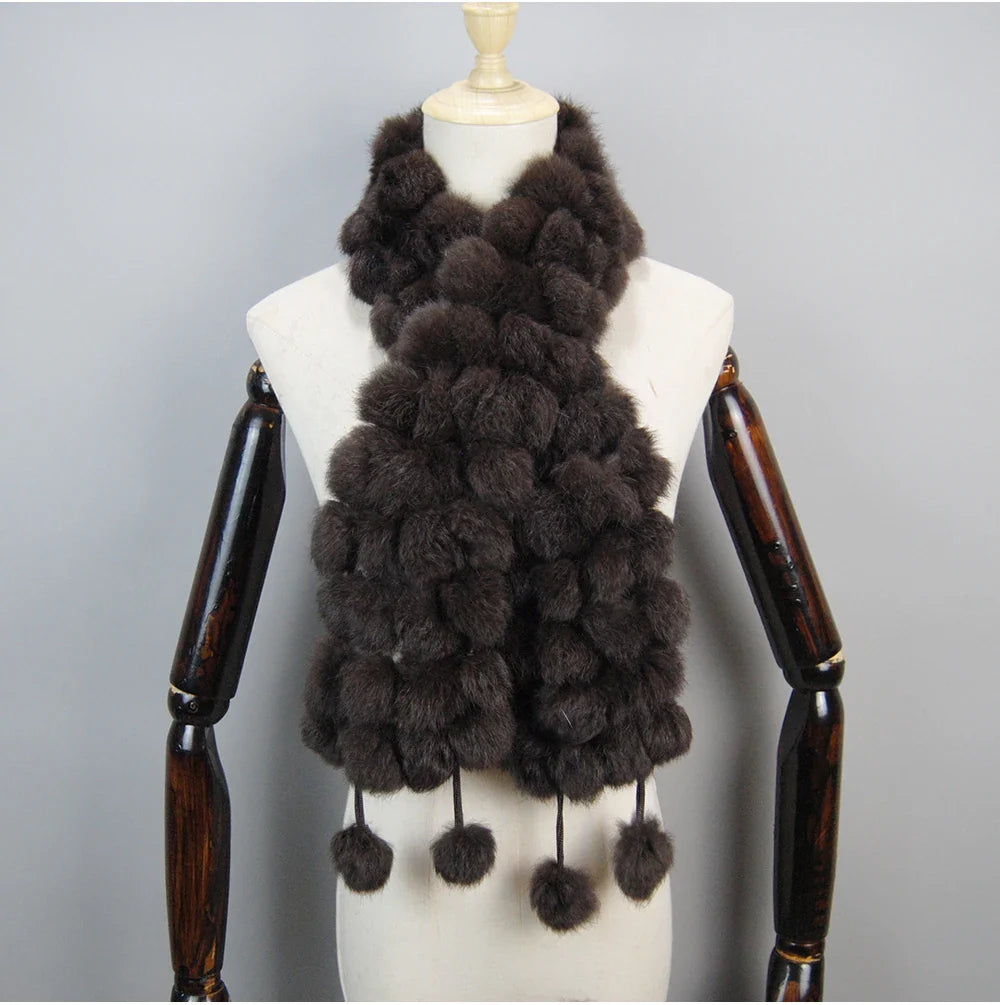 real rabbit fur scarf