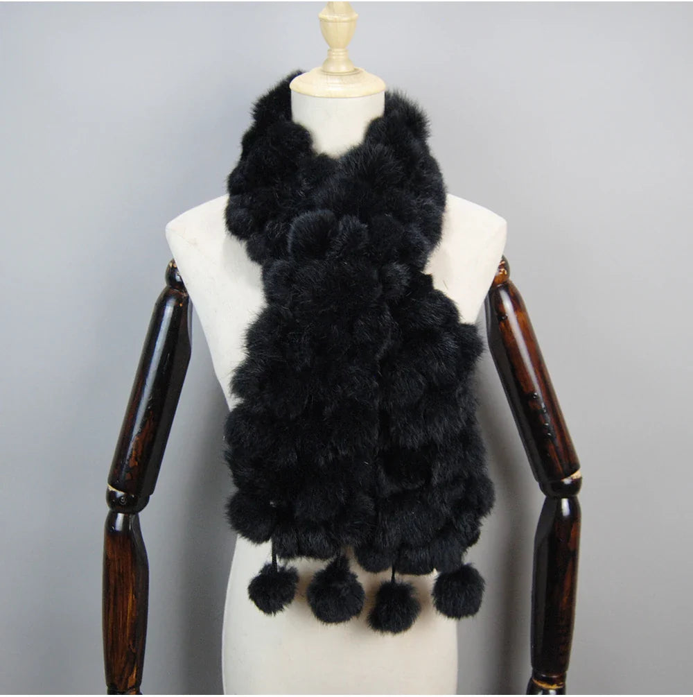 real rabbit fur scarf