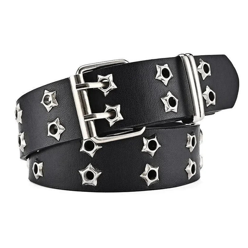 Hip Hop Belt – Double Hole Y2K Punk Belt, Unisex, Punch-Free & Adjustable