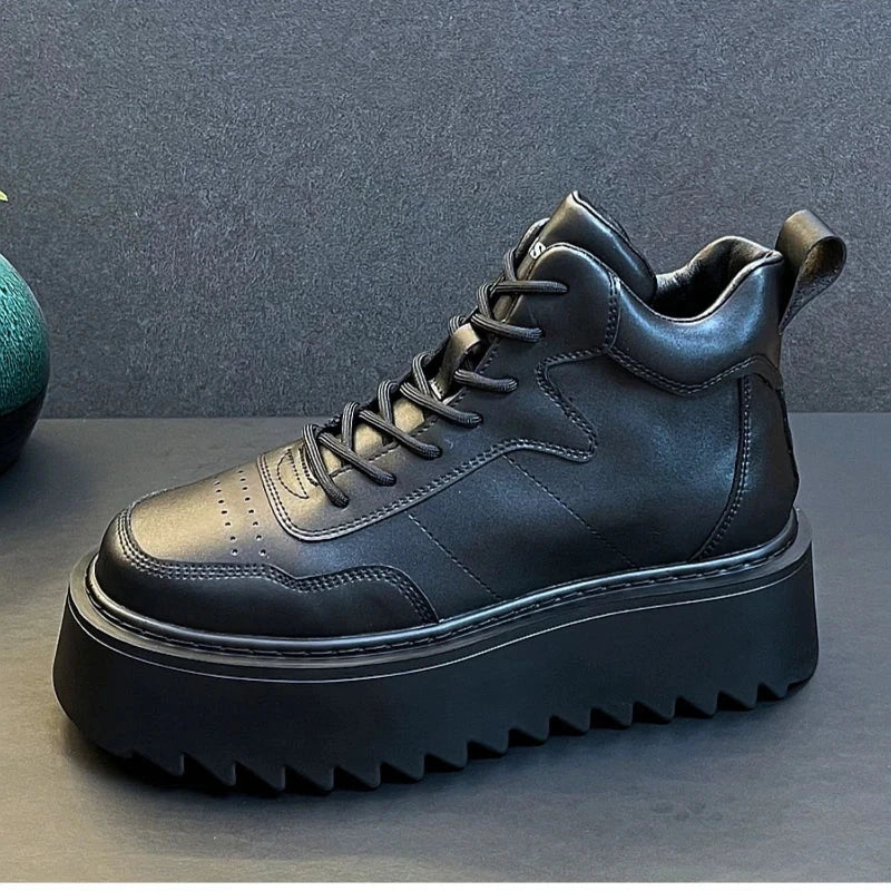 High Top Sneakers – 2025 Men’s Leather Running Shoes, Comfortable & Breathable Design