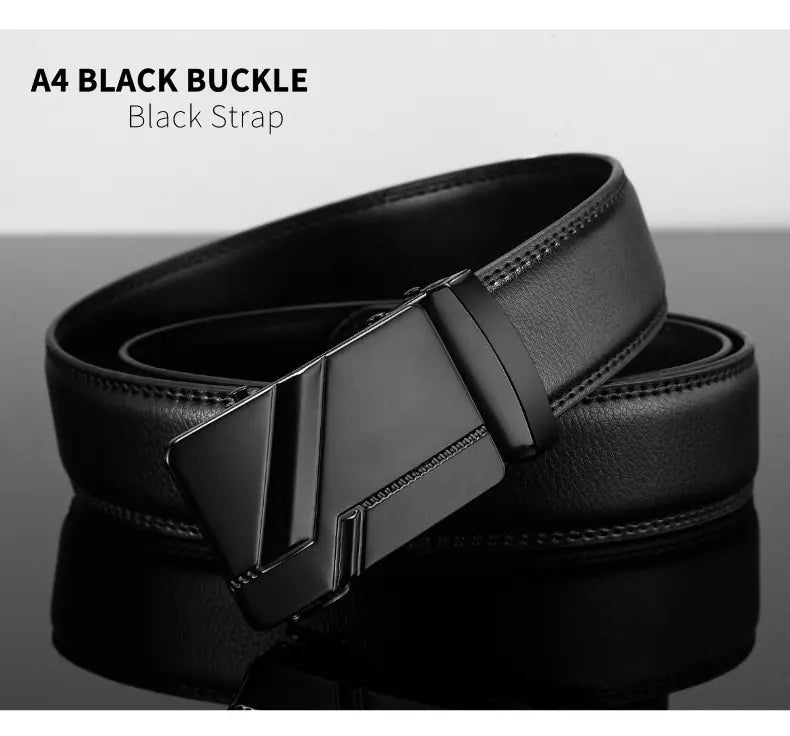 Fashion Business Belt for Men – Luxury PU Leather with Auto Buckle