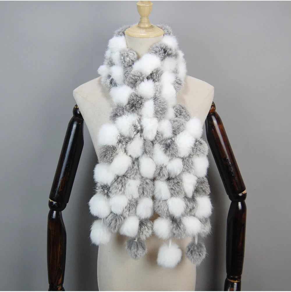 real rabbit fur scarf