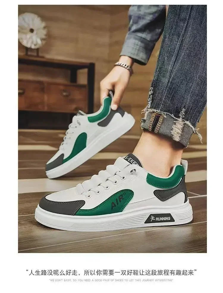 Low Top Sneakers – 2025 Men’s Fashion Leather Shoes, One-Foot Slip-On, Sport & Casual