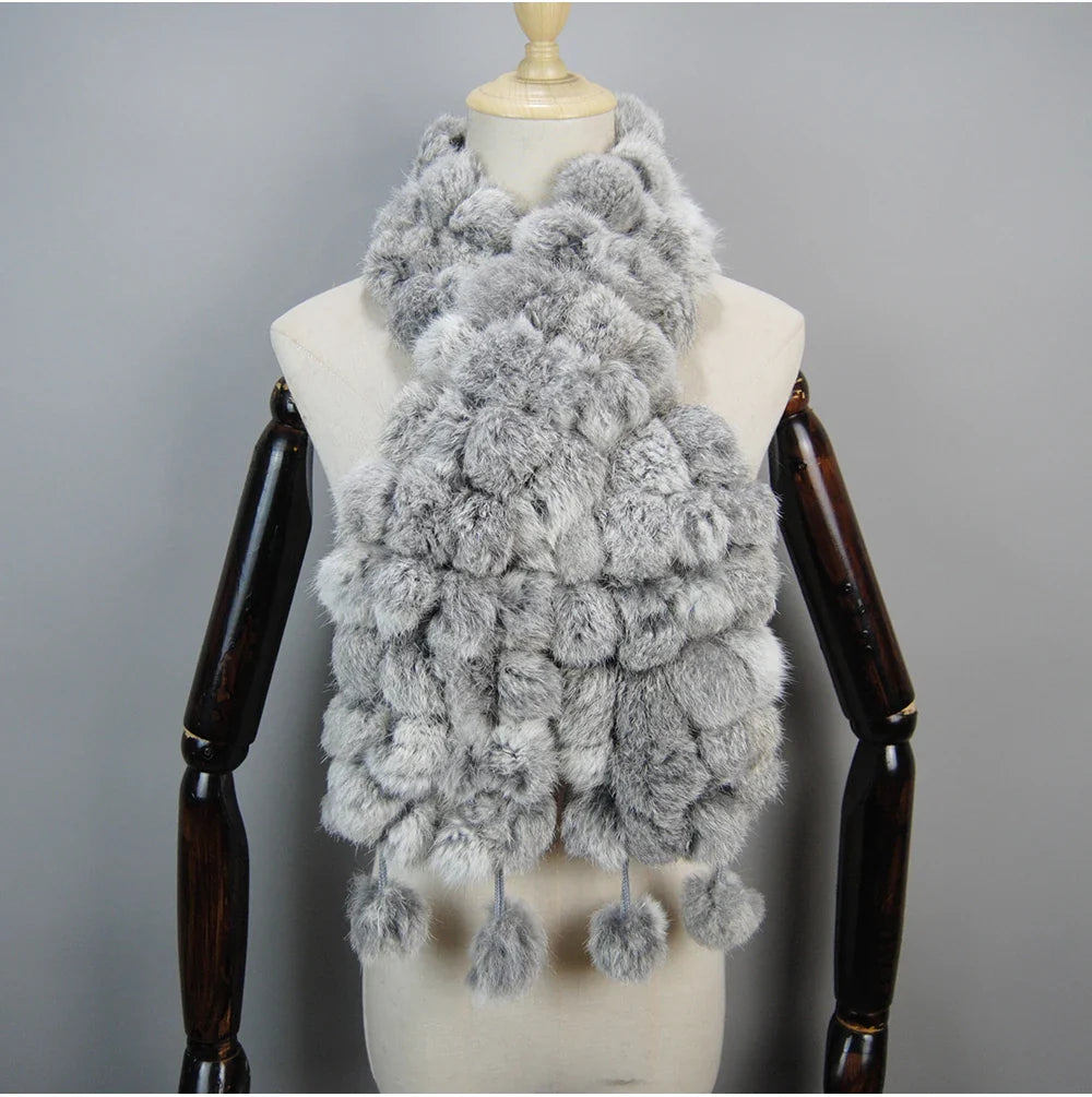 real rabbit fur scarf