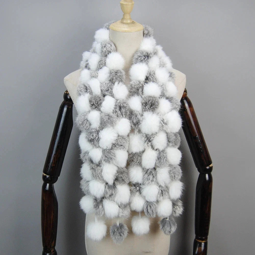 real rabbit fur scarf