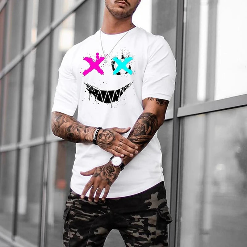 Short Sleeve T-shirts Summer New Fashion Men's English Letter Printing