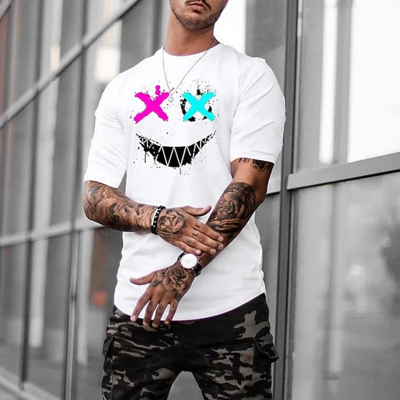 Short Sleeve T-shirts Summer New Fashion Men's English Letter Printing