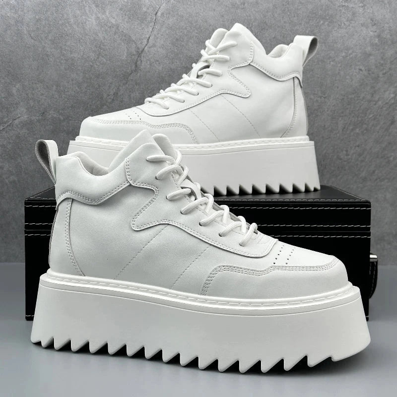 High Top Sneakers – 2025 Men’s Leather Running Shoes, Comfortable & Breathable Design