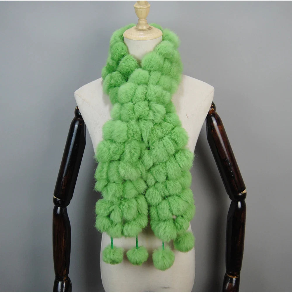 real rabbit fur scarf