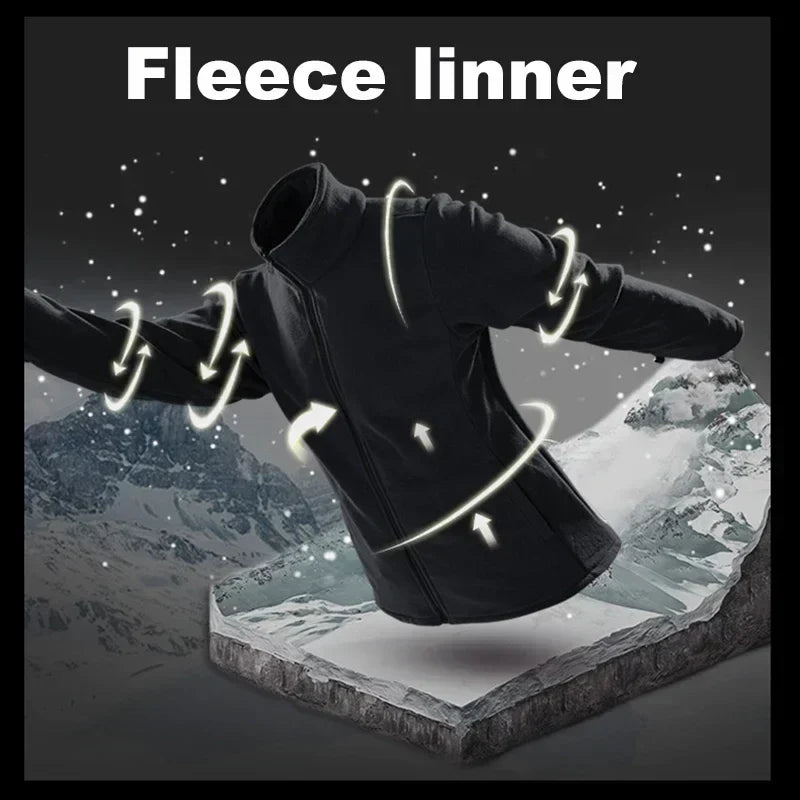 Winter Jacket for Men – 2-in-1 Fleece & Shell, Waterproof, Ideal for Hiking, Camping, Skiing