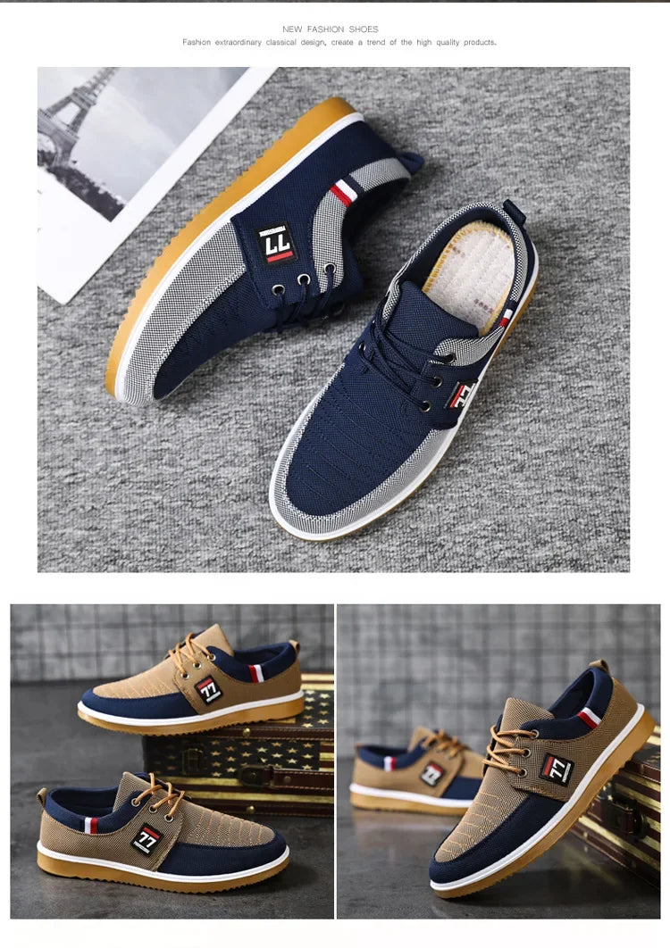Canvas Shoes for Men – 2024 Breathable Sneakers with Vulcanized Sole, Tenis Masculino Style