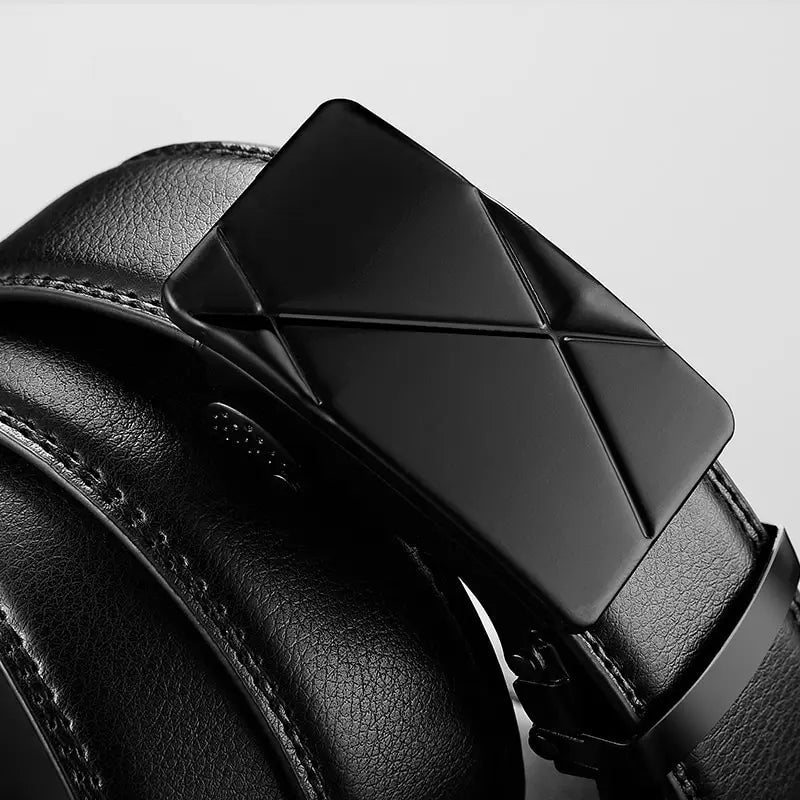 Fashion Business Belt for Men – Luxury PU Leather with Auto Buckle