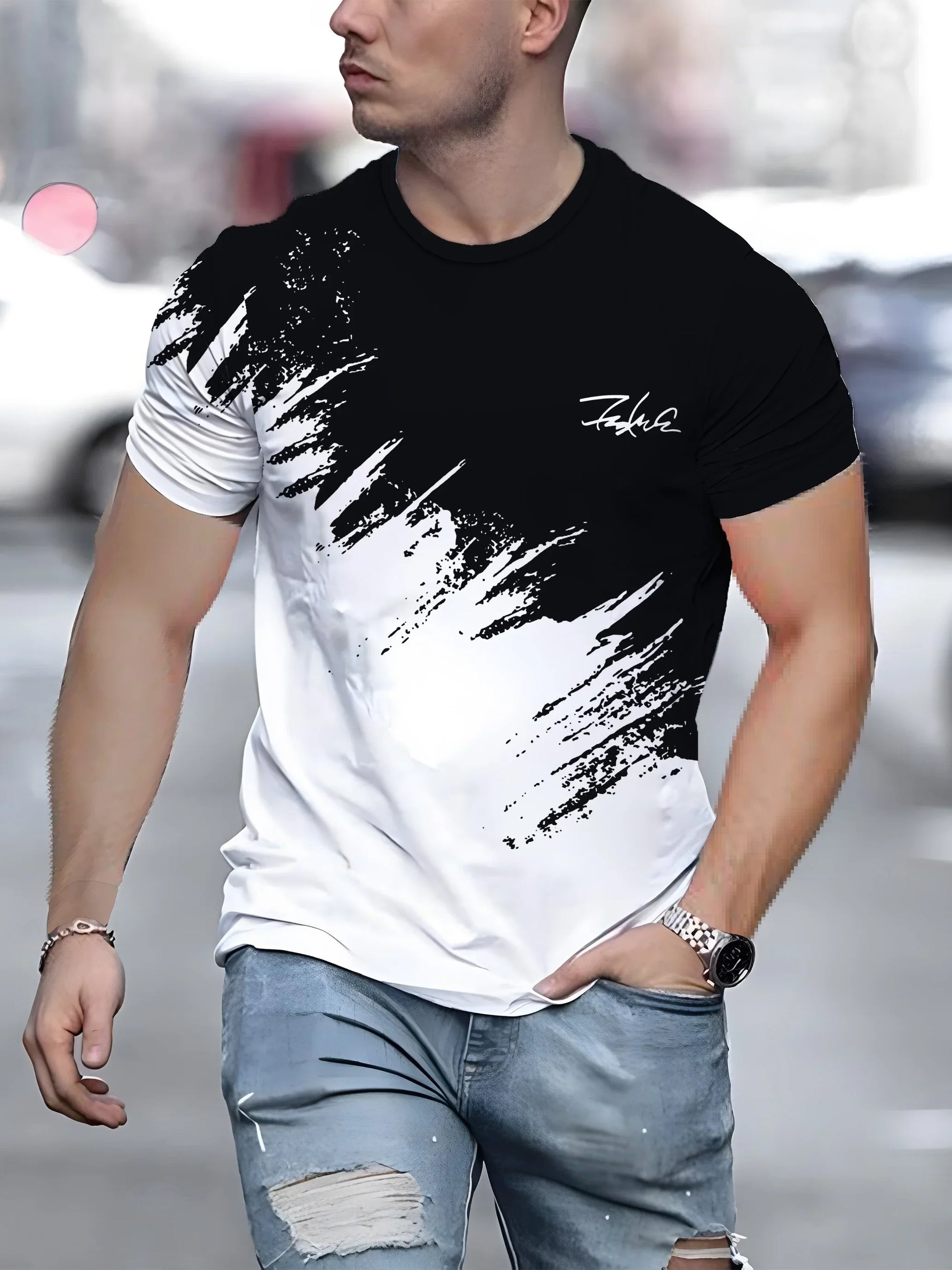 Short Sleeve Crew Neck Men T Shirt Outdoor Pullover For Men Streetwear