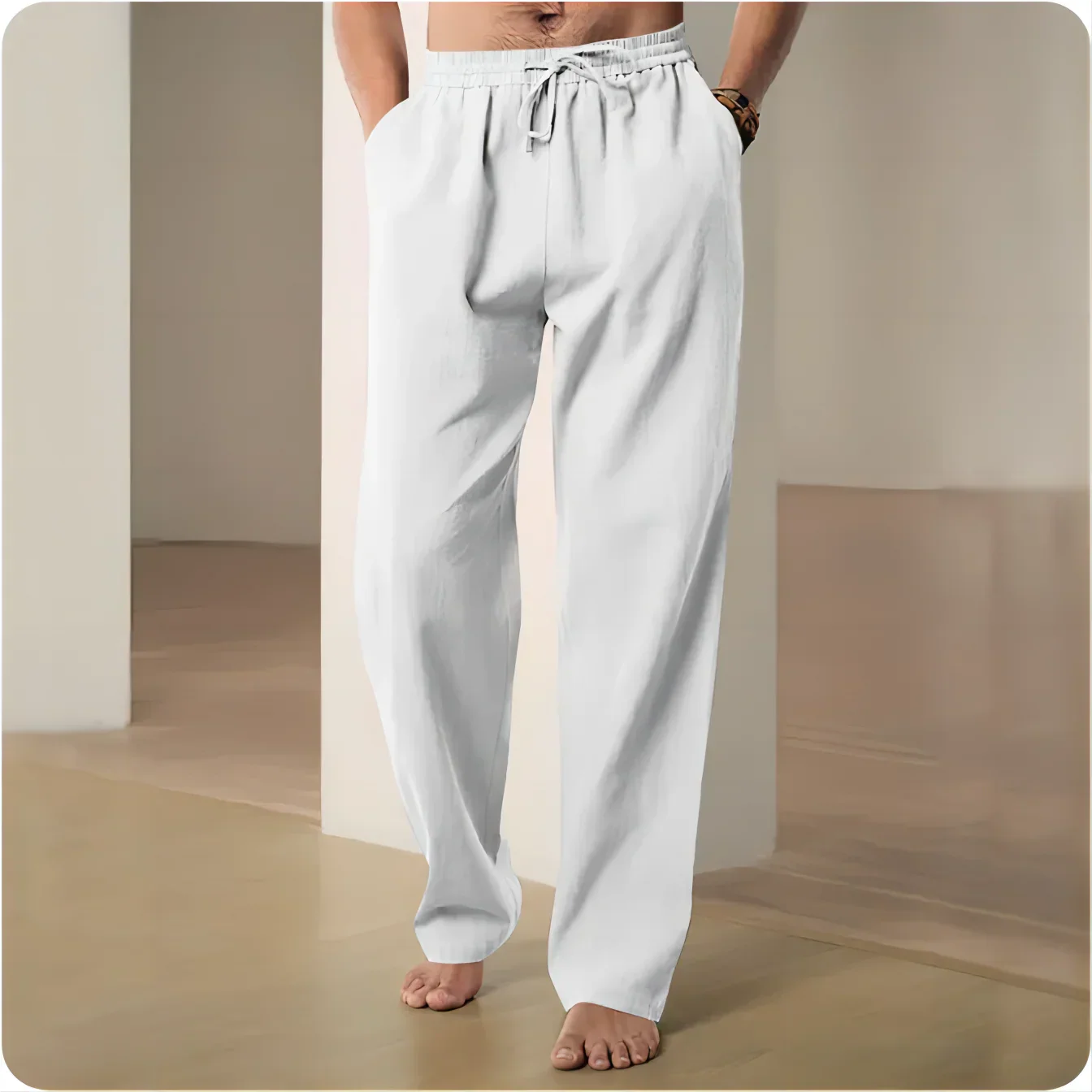 Men Trousers Cotton Linen