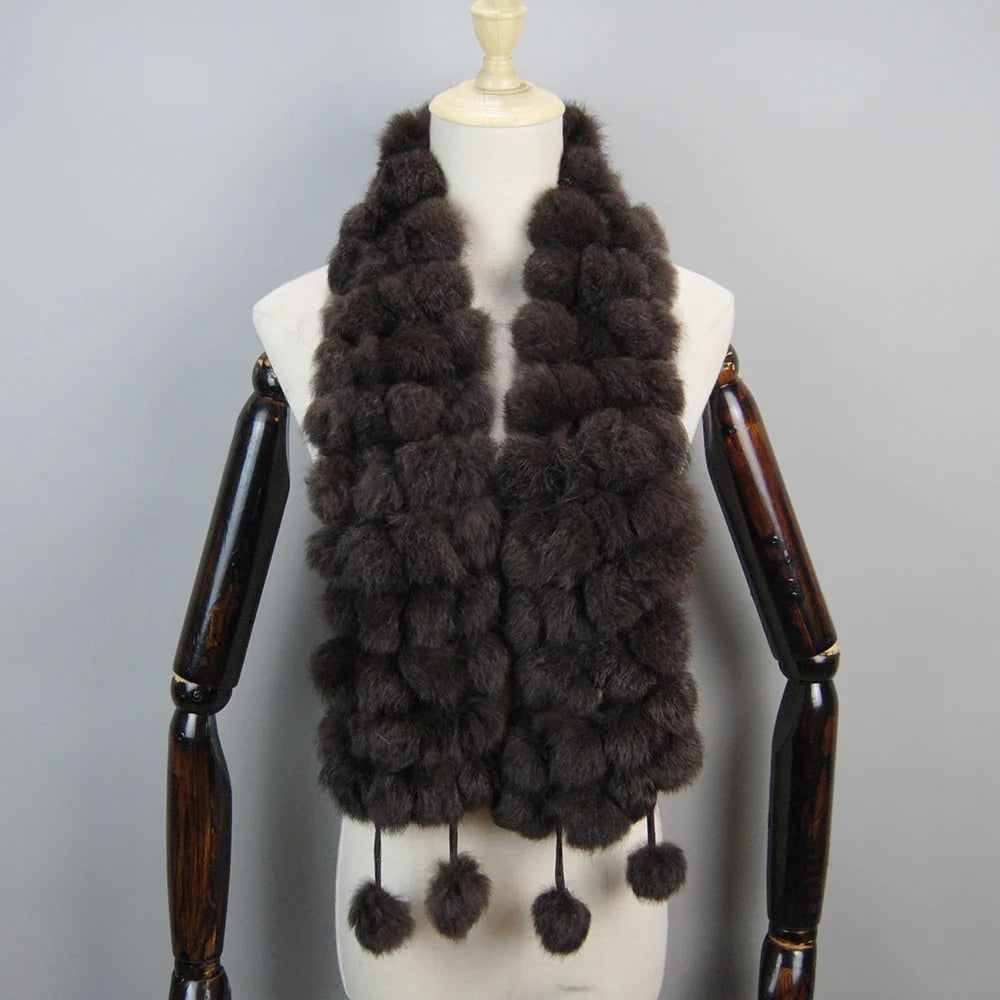 real rabbit fur scarf