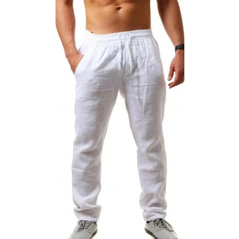 Men Trousers Cotton Linen