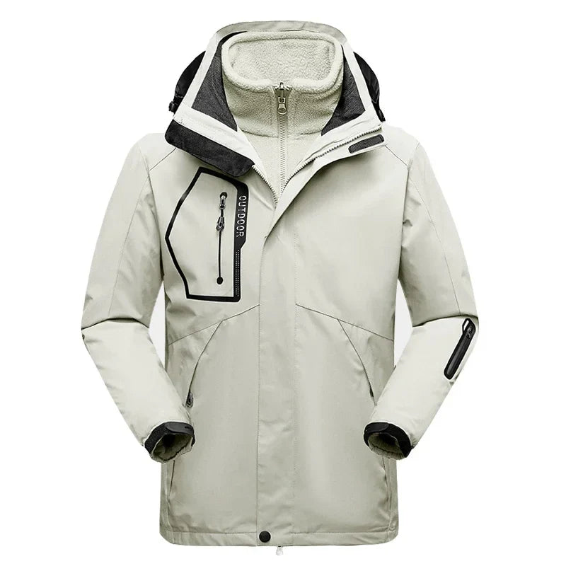 Winter Jacket for Men – 2-in-1 Fleece & Shell, Waterproof, Ideal for Hiking, Camping, Skiing