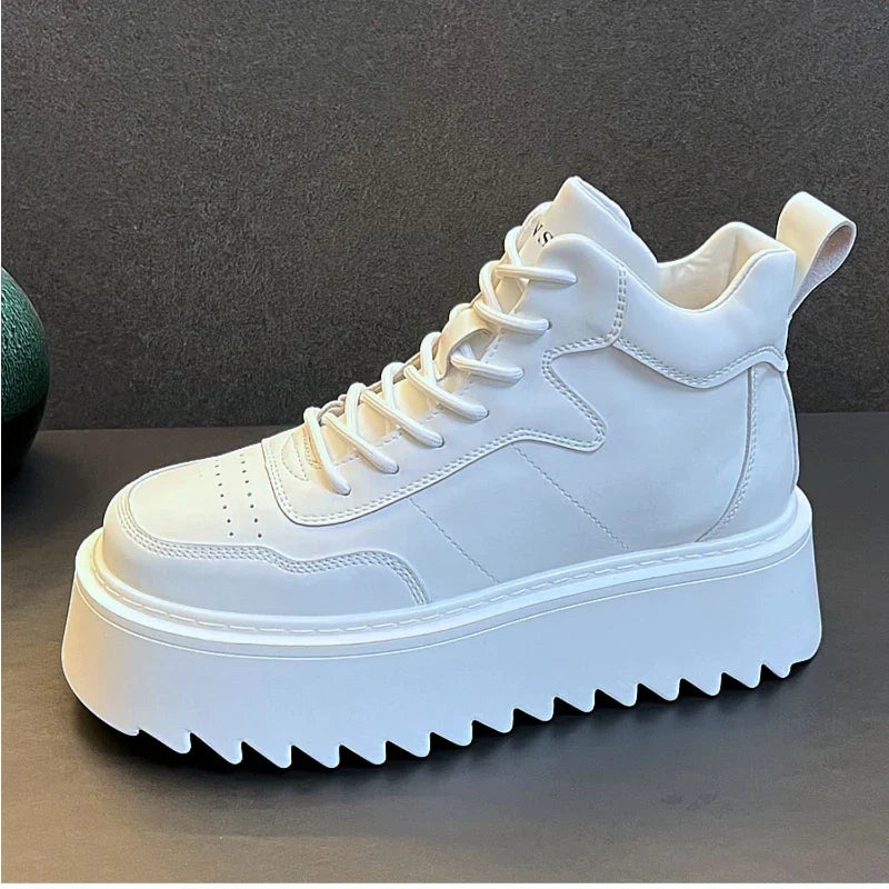 High Top Sneakers – 2025 Men’s Leather Running Shoes, Comfortable & Breathable Design