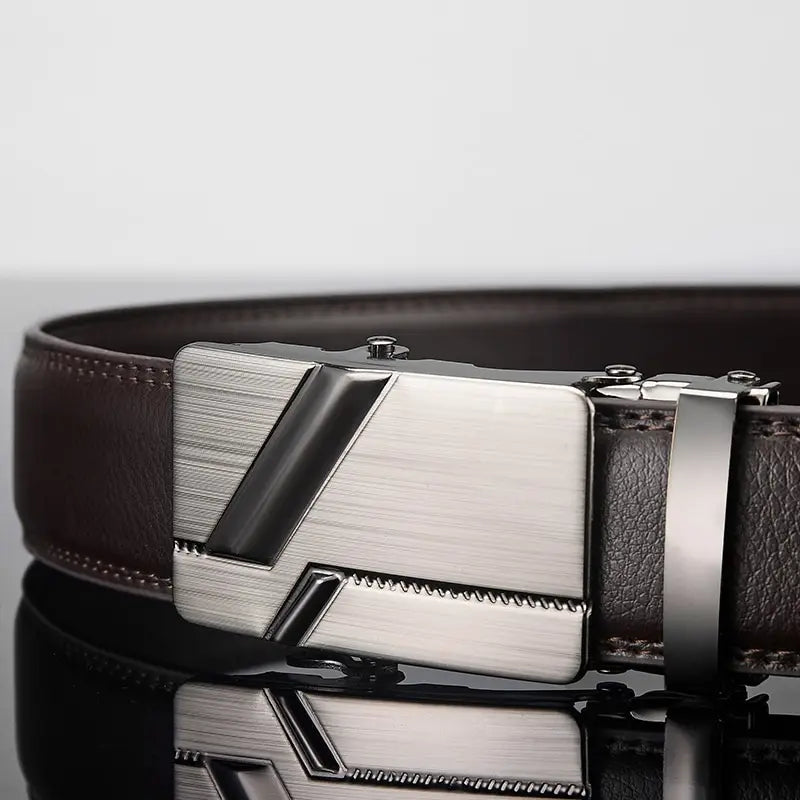 Fashion Business Belt for Men – Luxury PU Leather with Auto Buckle`