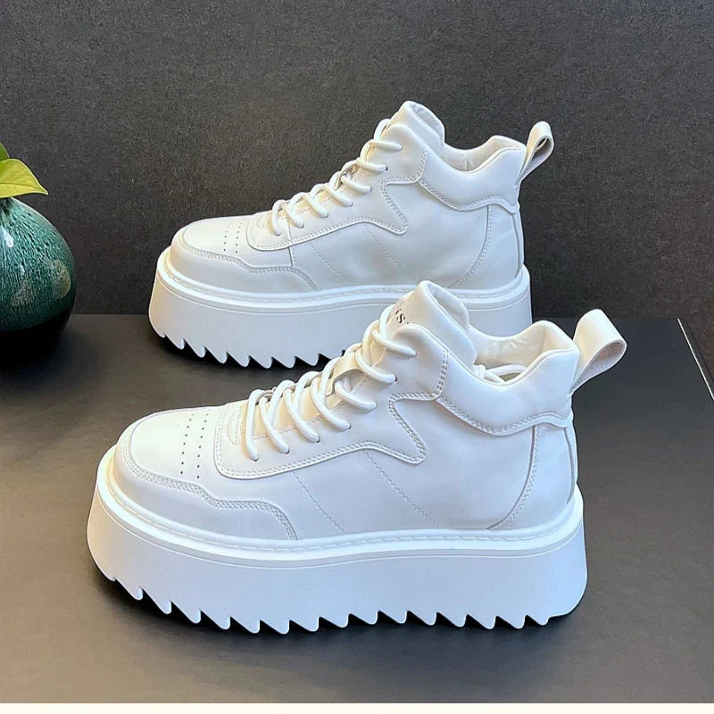 High Top Sneakers – 2025 Men’s Leather Running Shoes, Comfortable & Breathable Design