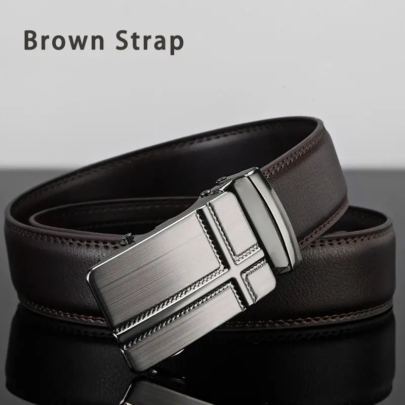 Fashion Business Belt for Men – Luxury PU Leather with Auto Buckle