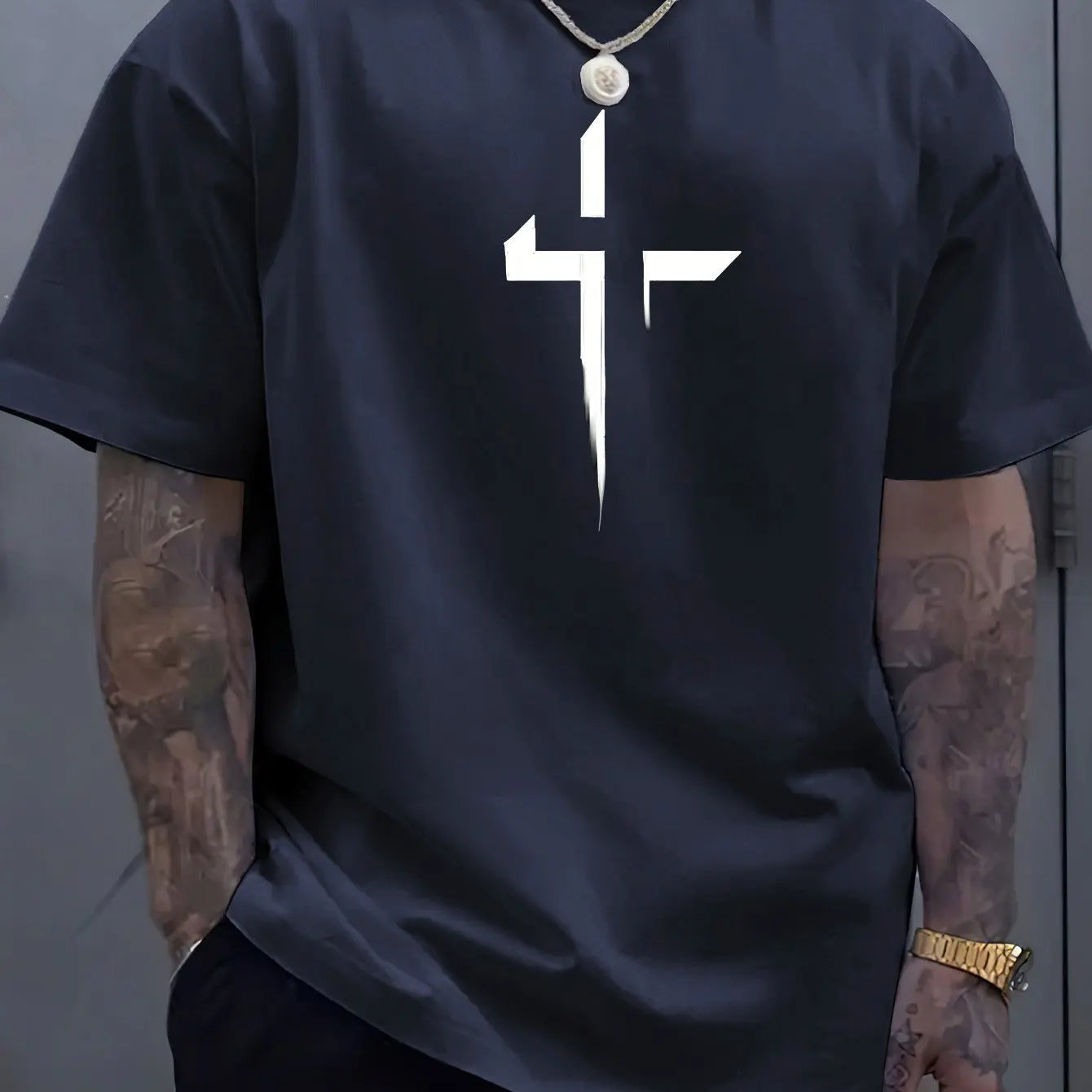 Round Neck Summer men 100% pure cotton casual loose plus size