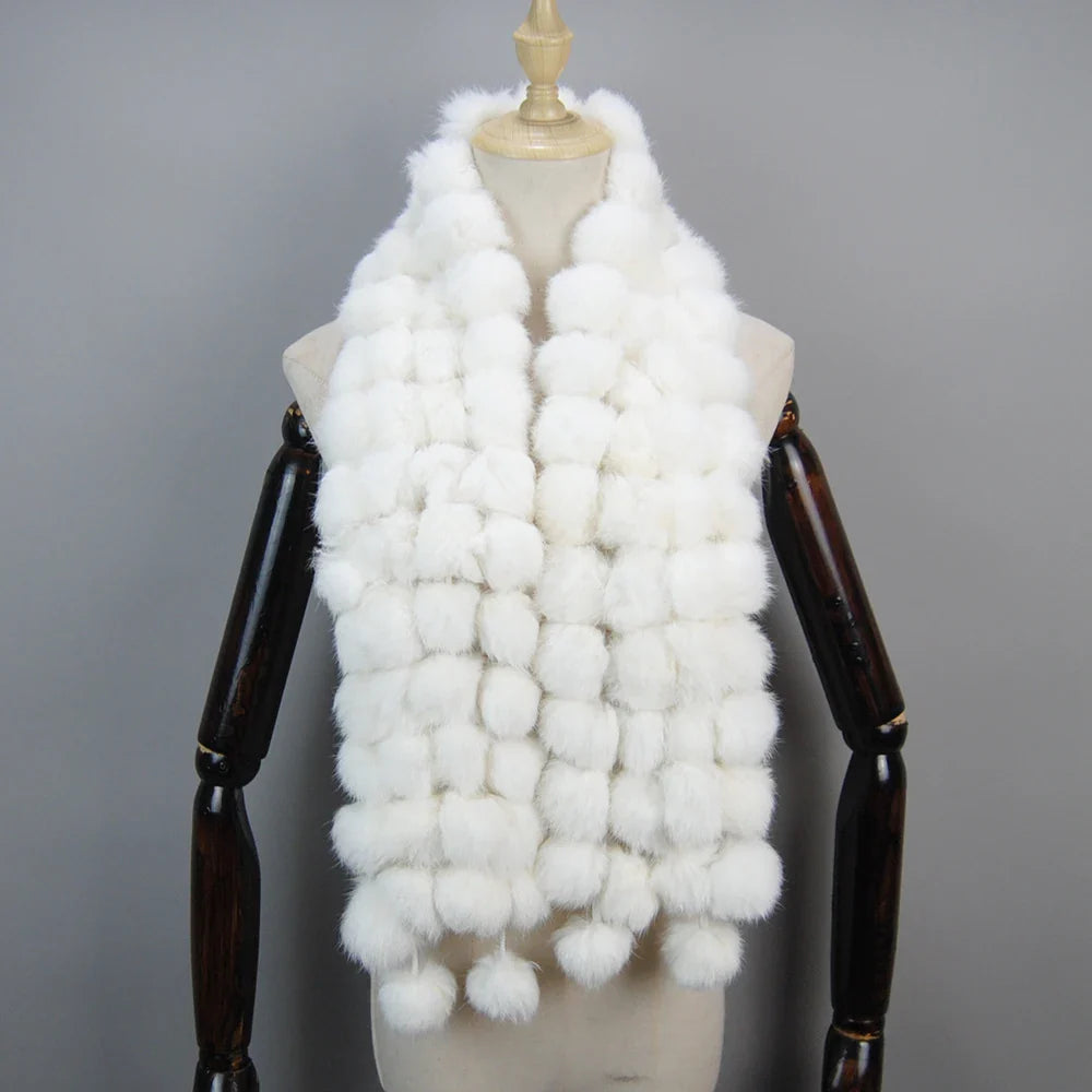 real rabbit fur scarf