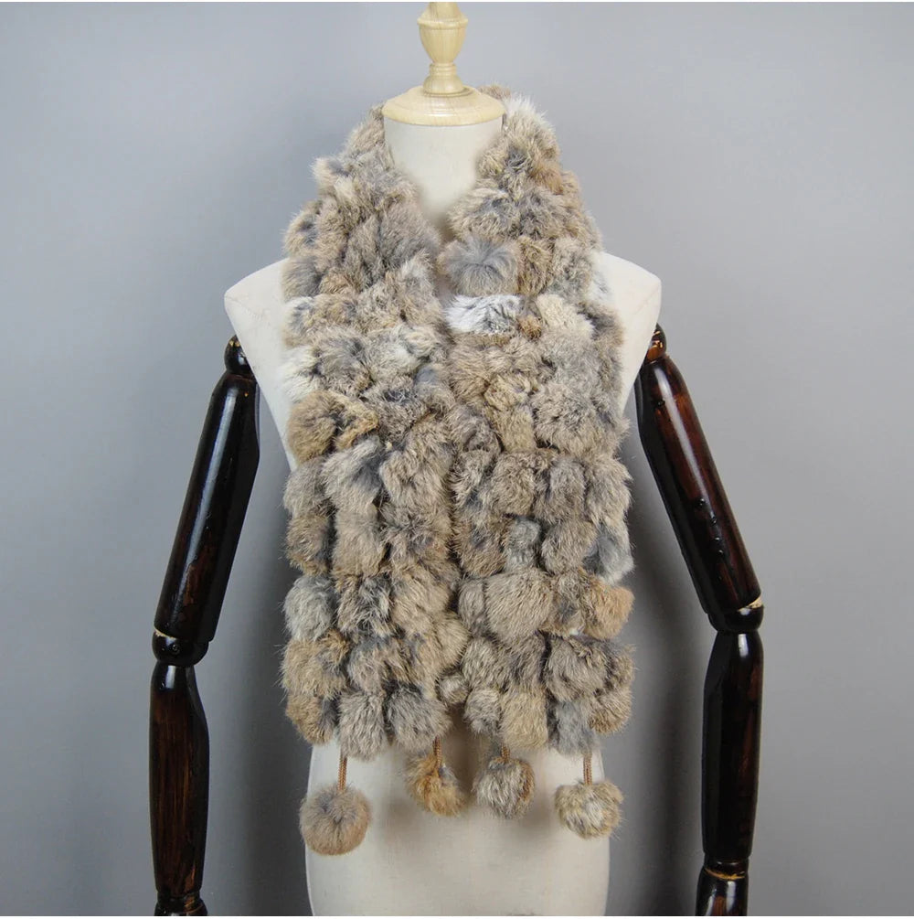 real rabbit fur scarf