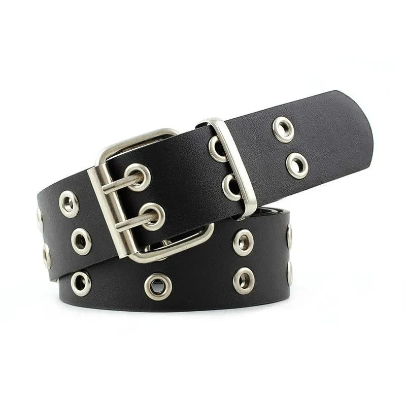 Hip Hop Belt – Double Hole Y2K Punk Belt, Unisex, Punch-Free & Adjustable