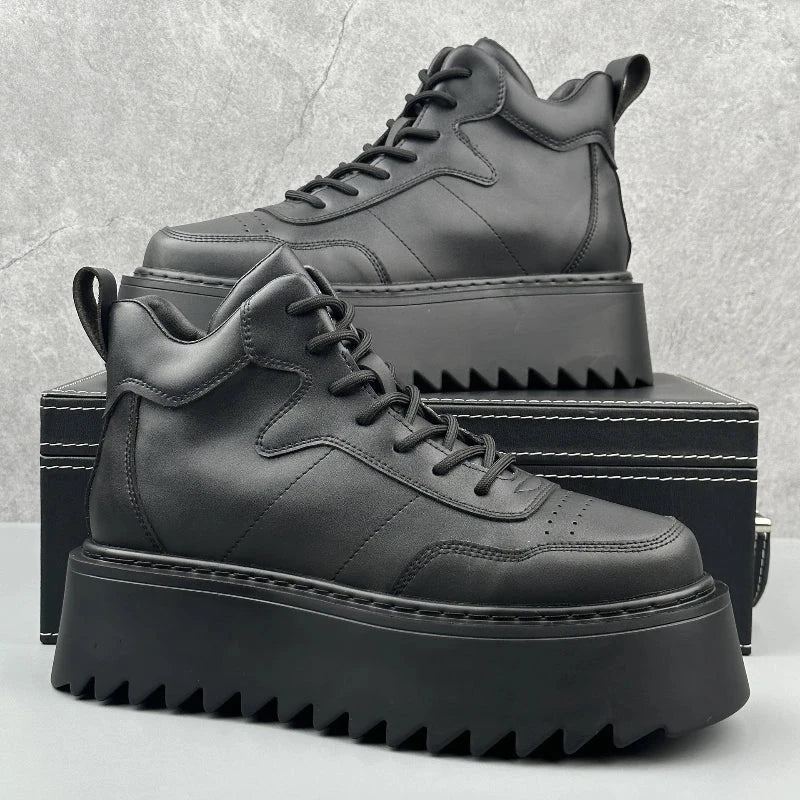 High Top Sneakers – 2025 Men’s Leather Running Shoes, Comfortable & Breathable Design