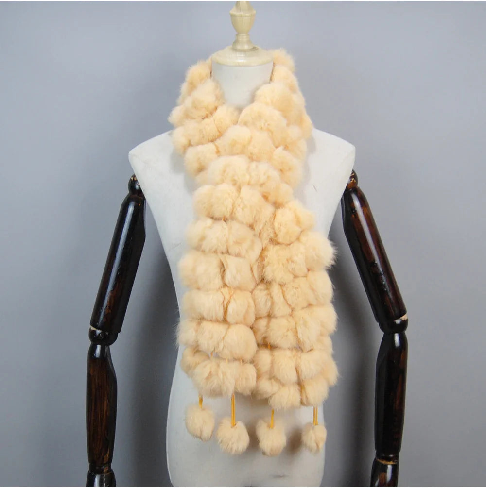 real rabbit fur scarf