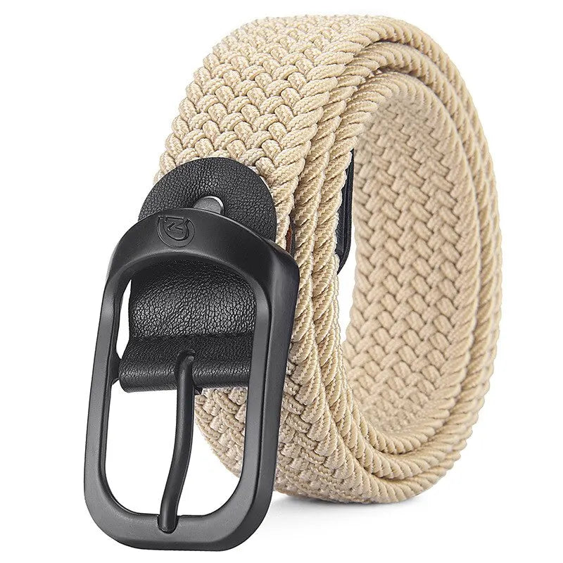 Punch-Free Belt – Elastic Woven Design for Men & Women, Outdoor & Work-Ready, Casual Style
