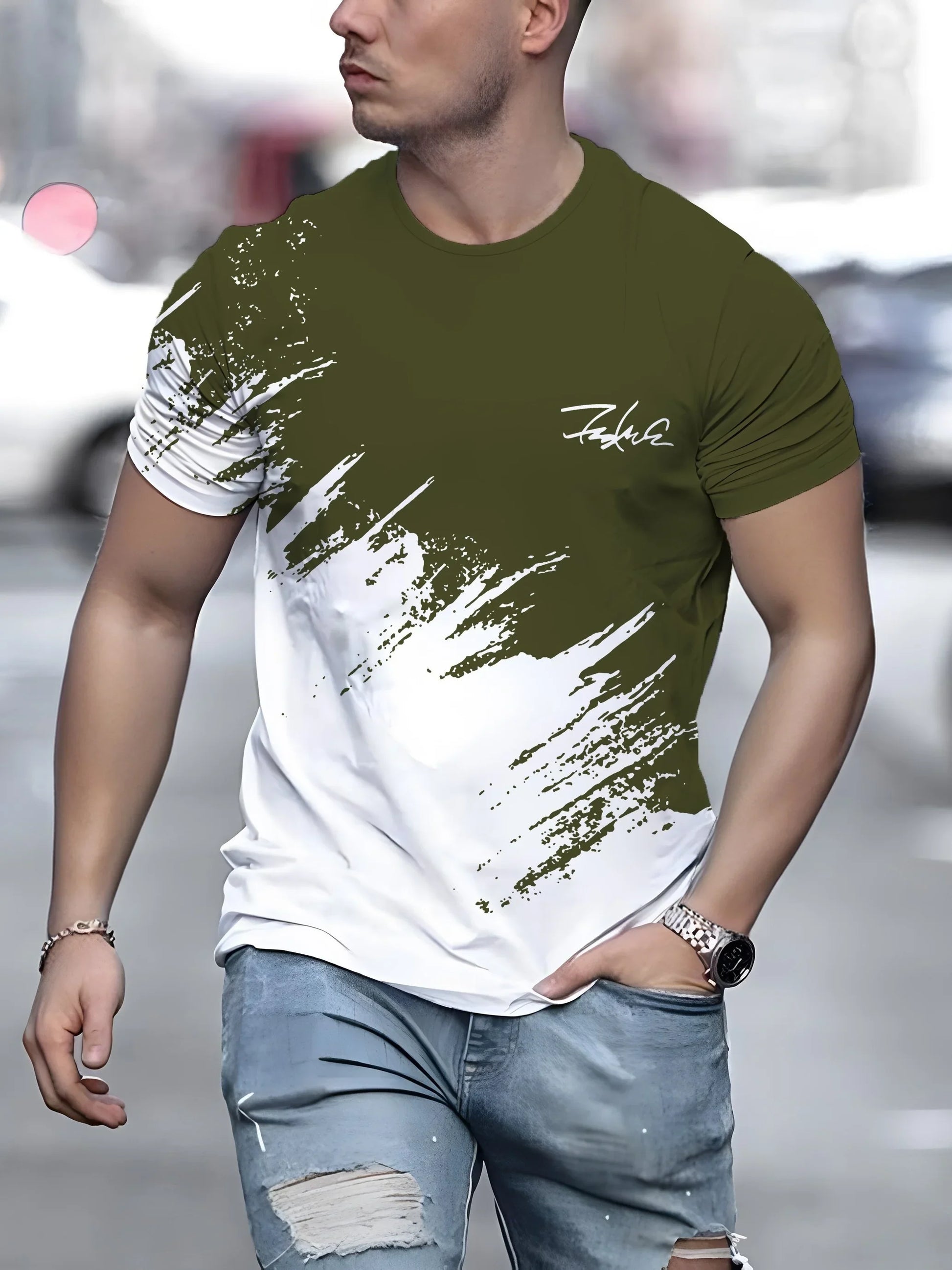 Short Sleeve Crew Neck Men T Shirt Outdoor Pullover For Men Streetwear