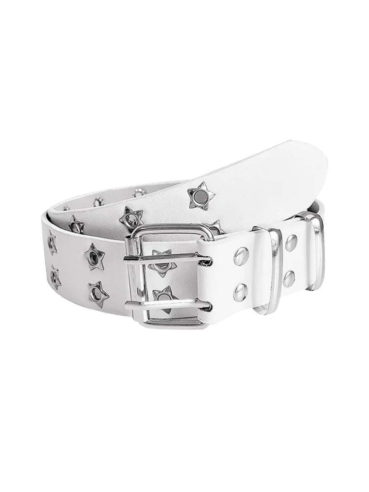 Hip Hop Belt – Double Hole Y2K Punk Belt, Unisex, Punch-Free & Adjustable