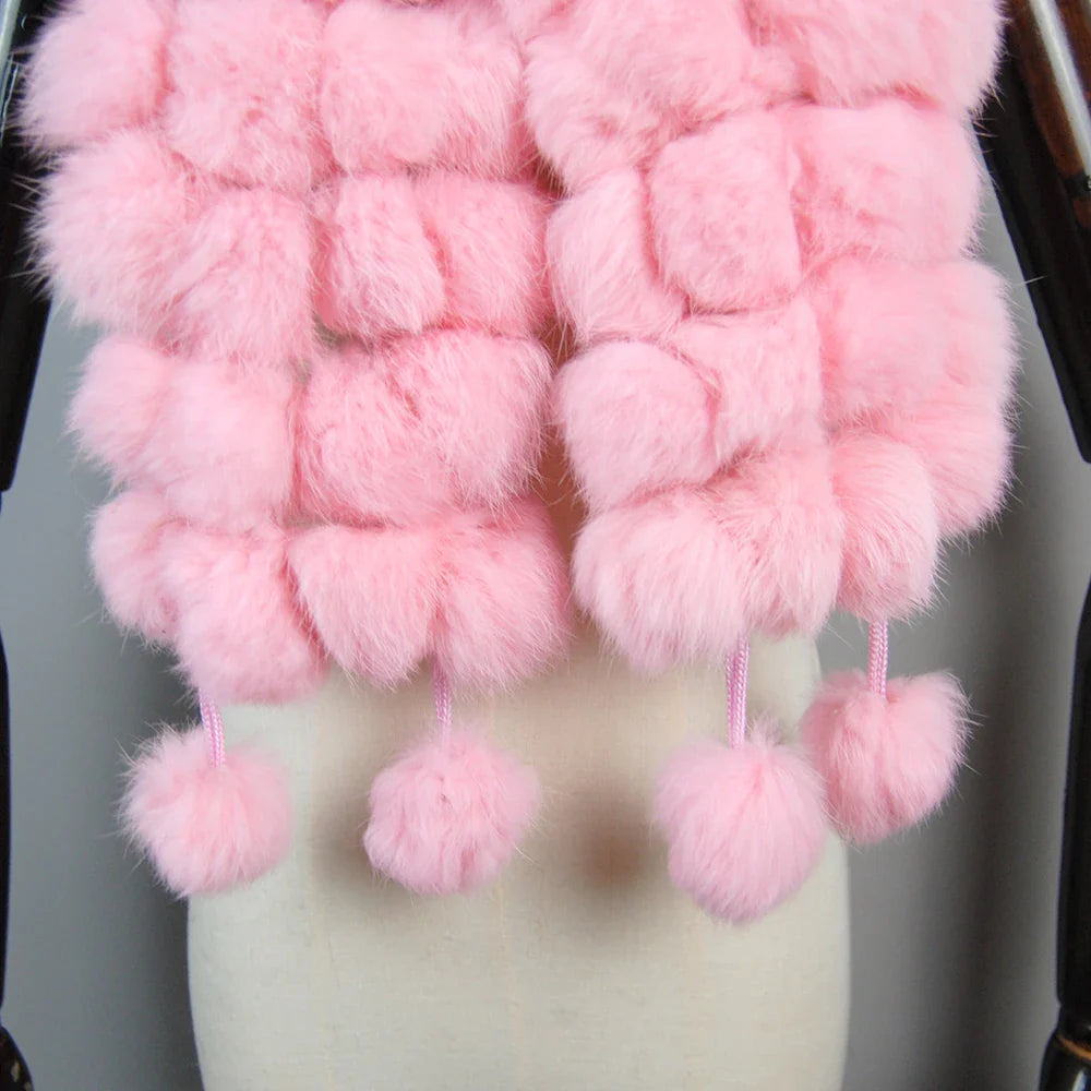 real rabbit fur scarf
