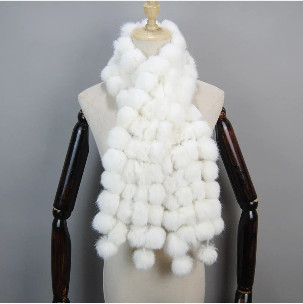 real rabbit fur scarf