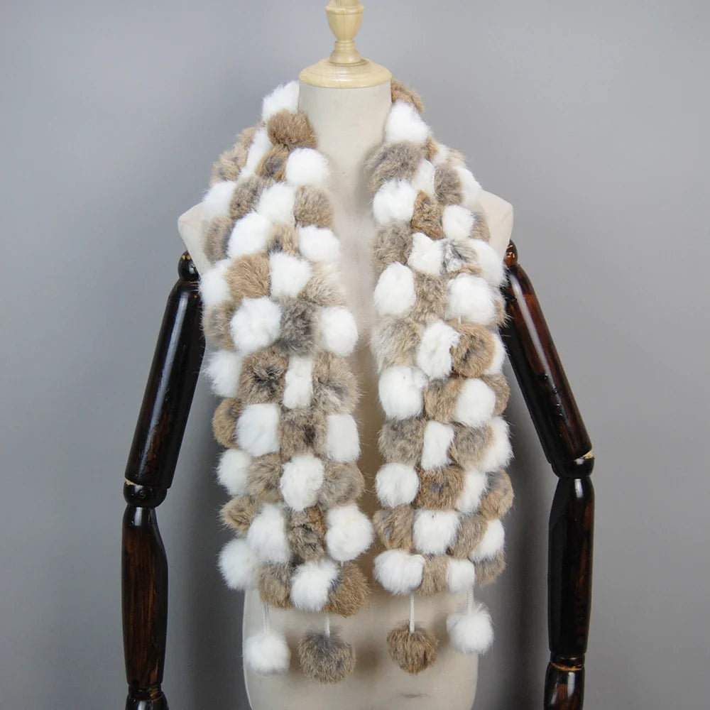 real rabbit fur scarf