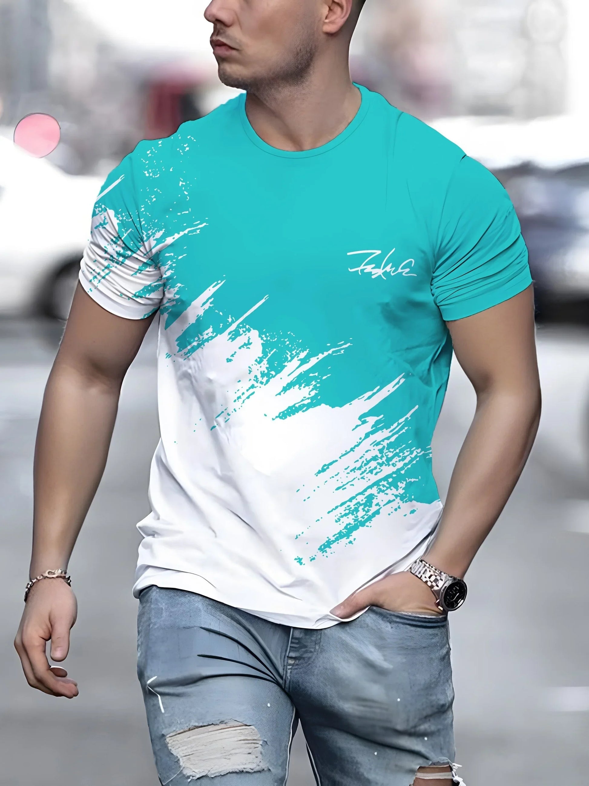 Short Sleeve Crew Neck Men T Shirt Outdoor Pullover For Men Streetwear