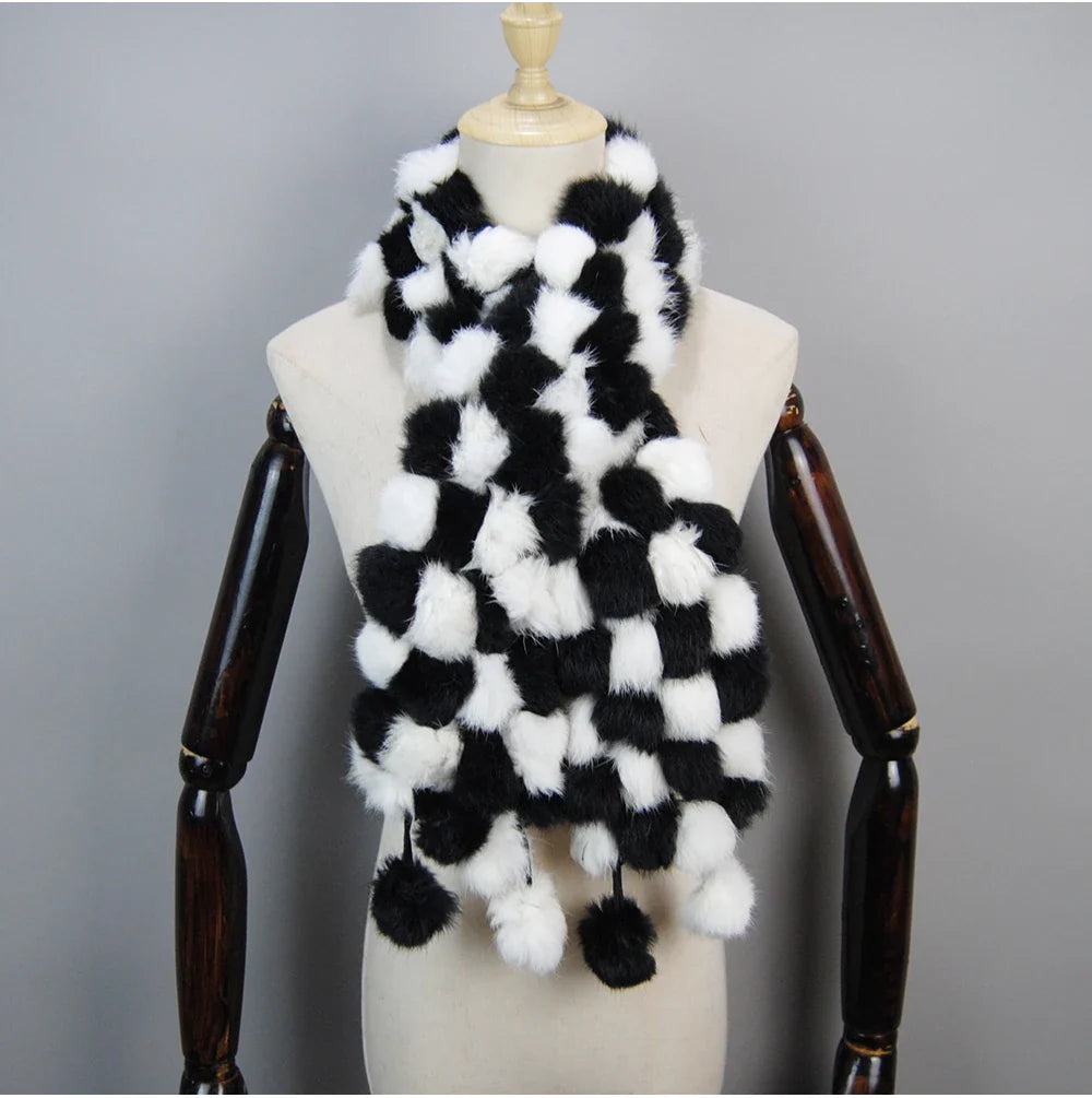 real rabbit fur scarf