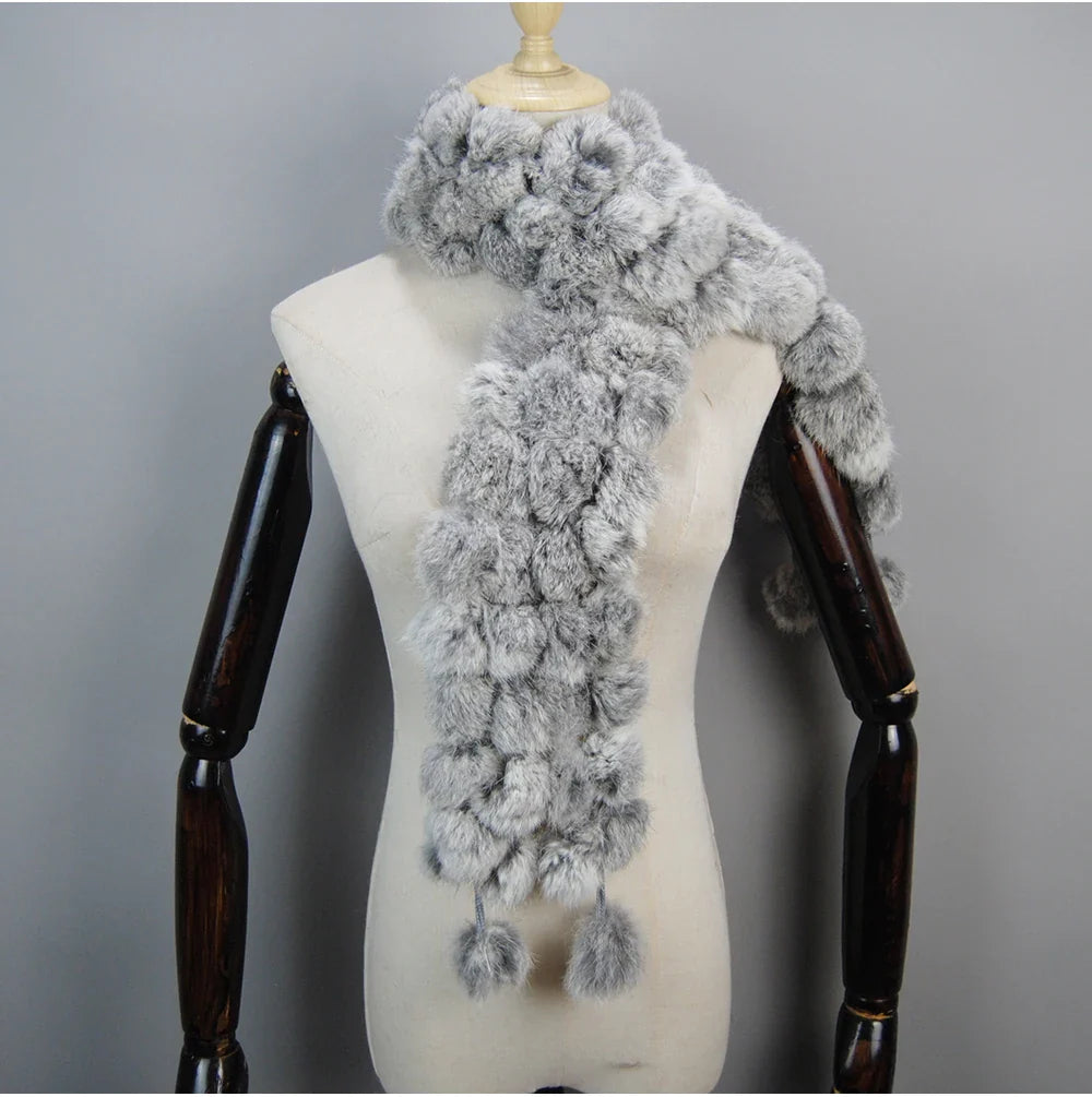 real rabbit fur scarf