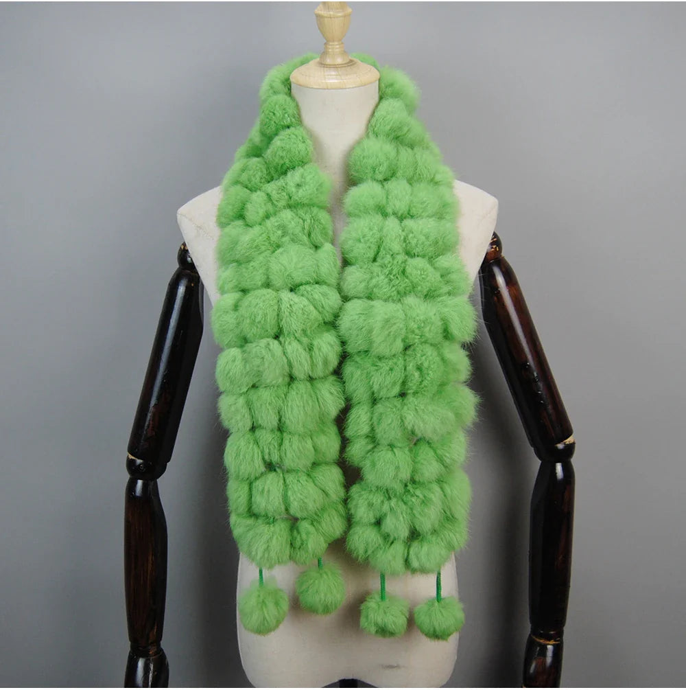 real rabbit fur scarf